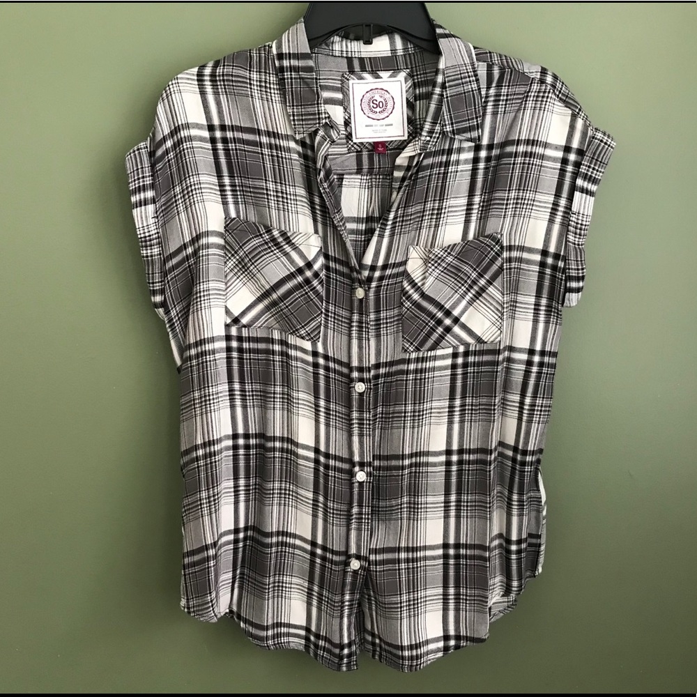 SO Black and White Button Up Shirt